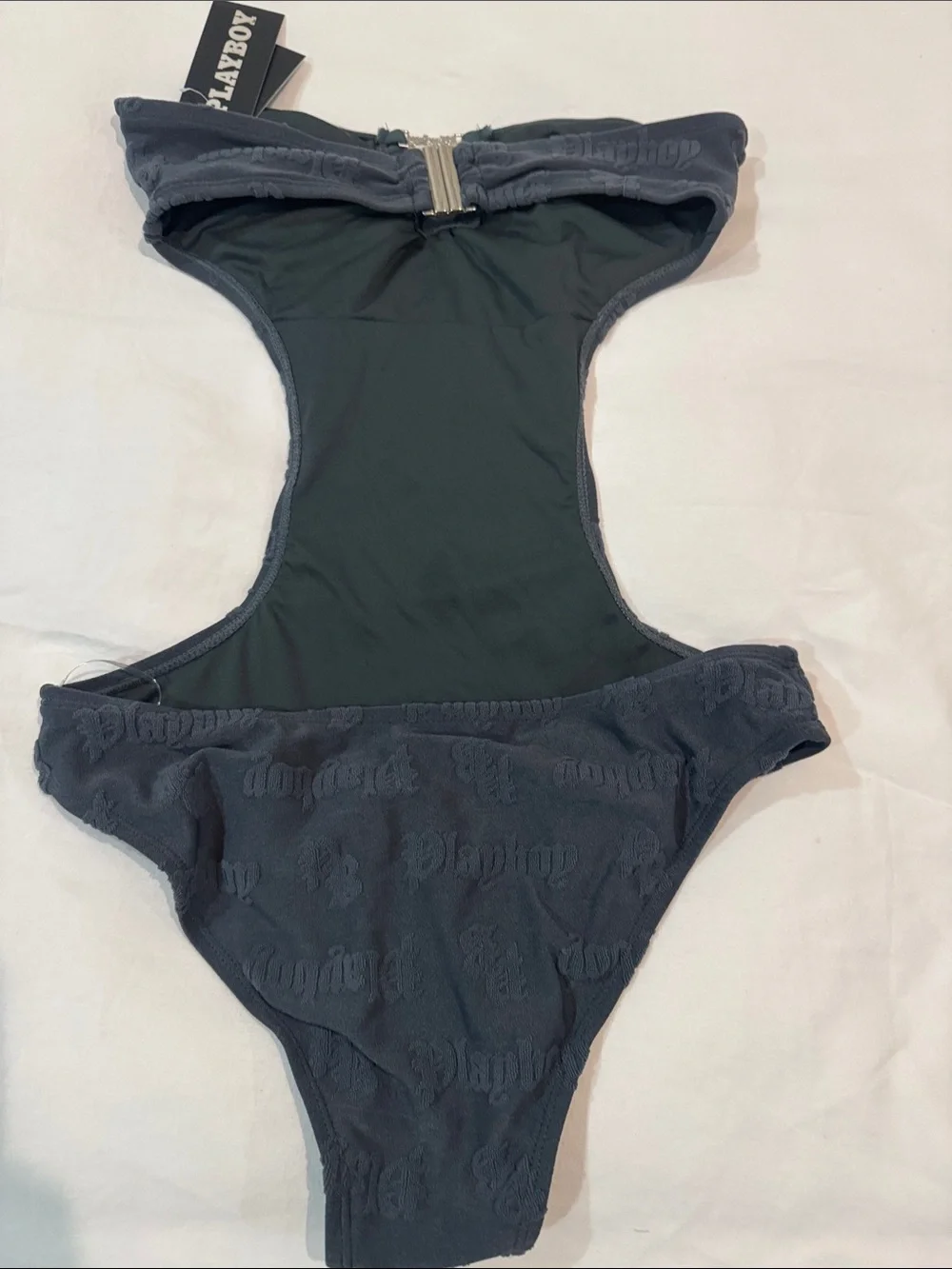 PLAYBOY Charcoal Gray One-Piece